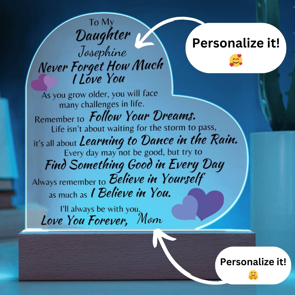 Dancing in the Rain Personalized Acrylic Heart Plaque