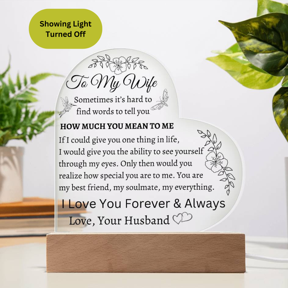 To My Wife, My Best Friend Heart Acrylic