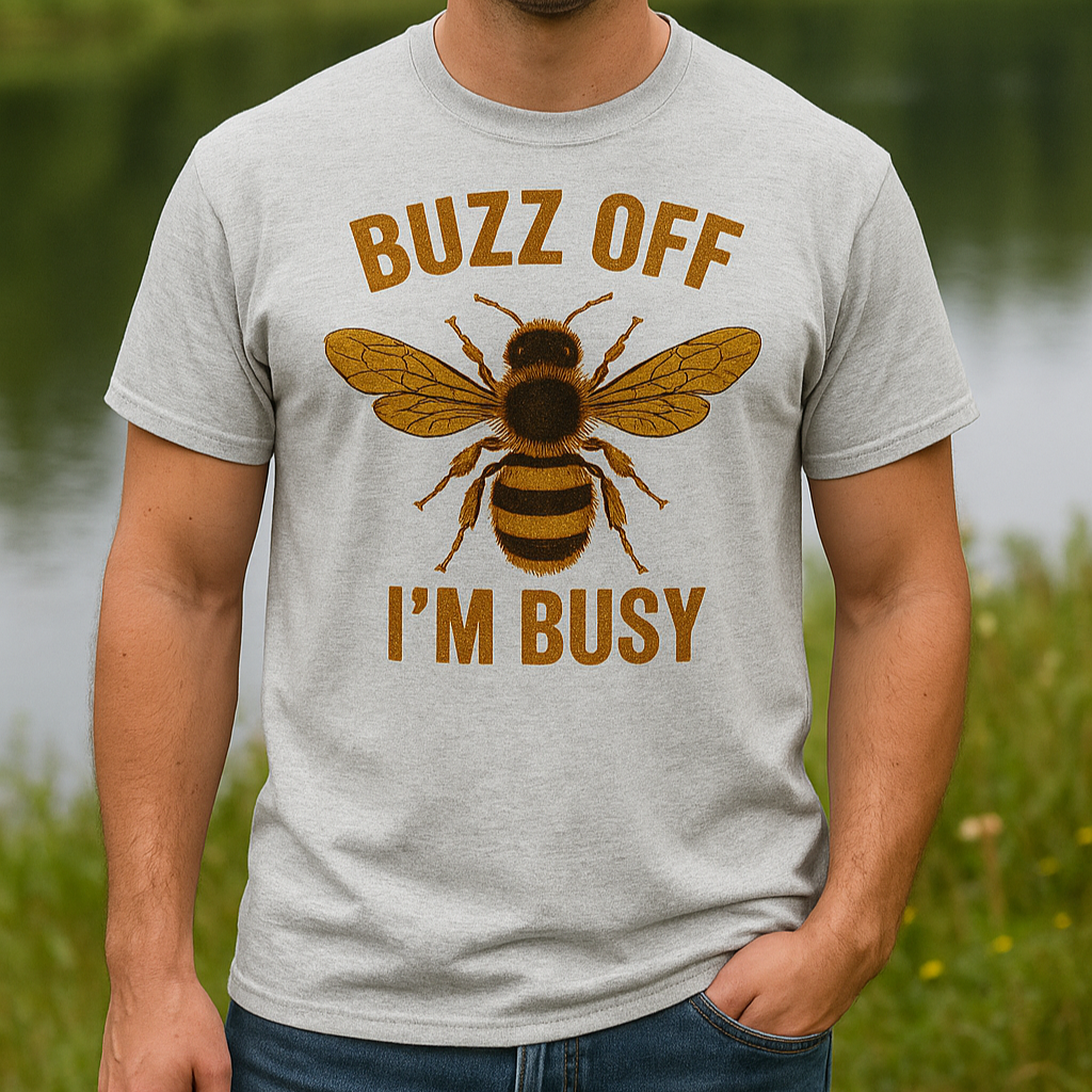 Buzz Off, I’m Busy Bee Design (Regular & Grunge) – Funny Beekeeper Gift for Dad or Nature Lover