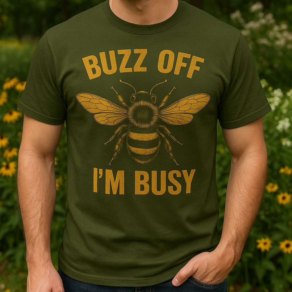 Buzz Off, I’m Busy Bee Design (Regular & Grunge) – Funny Beekeeper Gift for Dad or Nature Lover
