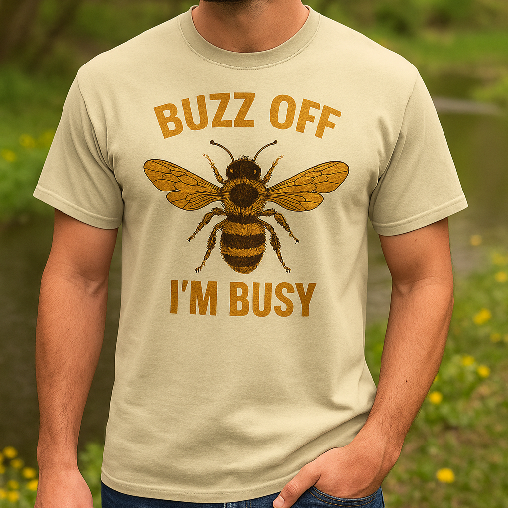 Buzz Off, I’m Busy Bee Design (Regular & Grunge) – Funny Beekeeper Gift for Dad or Nature Lover