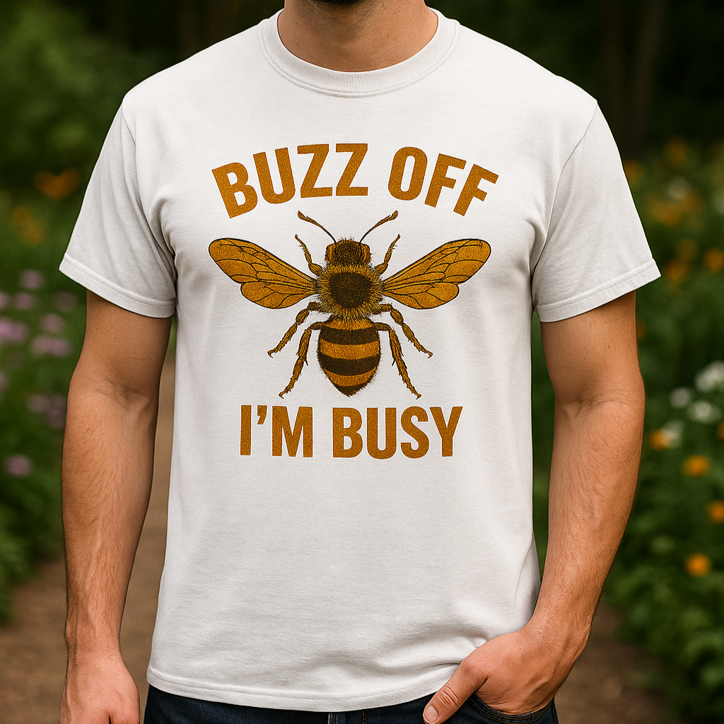 Buzz Off, I’m Busy Bee Design (Regular & Grunge) – Funny Beekeeper Gift for Dad or Nature Lover