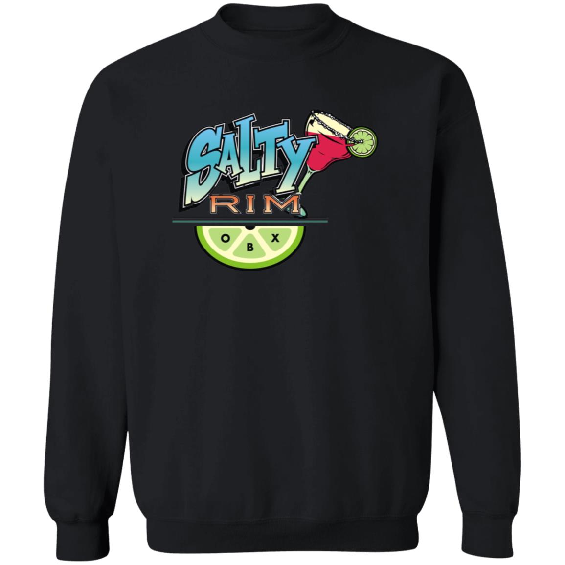 Salty Rim Crewneck Pullover Sweatshirt G180 in black