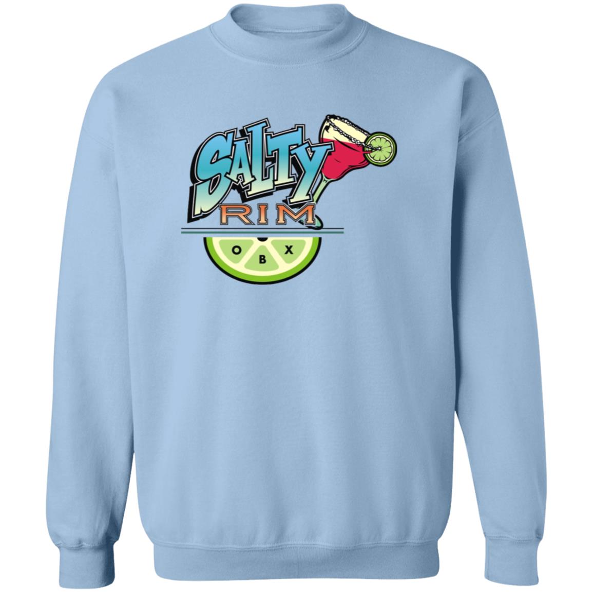 Salty Rim Crewneck Pullover Sweatshirt G180 in light blue