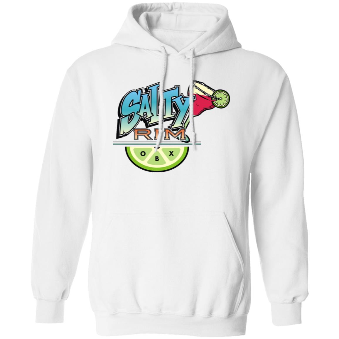 Salty Rim Pullover Hoodie G185 in white