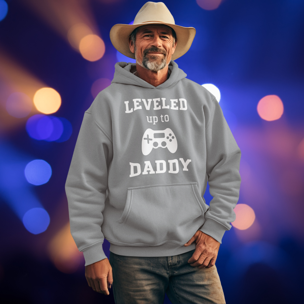 Leveled Up Daddy Sweatshirt or Hoodie and Player 2 Long Sleeve Infant Bodysuit