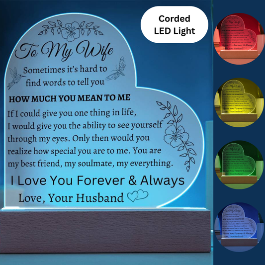 To My Wife, My Best Friend Heart Acrylic