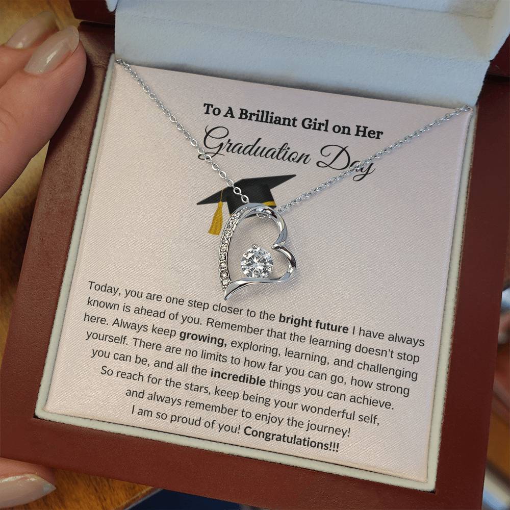 Brilliant Daughter Forever Love Graduation Necklace / anygiftforyou