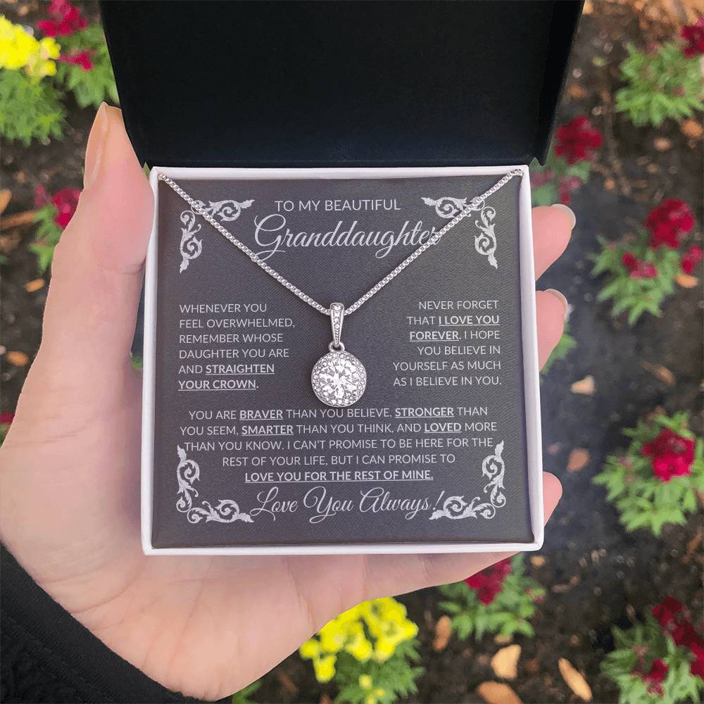 Beautiful Granddaughter Eternal Hope Necklace in a two-tone gift box - Any Gift For You
