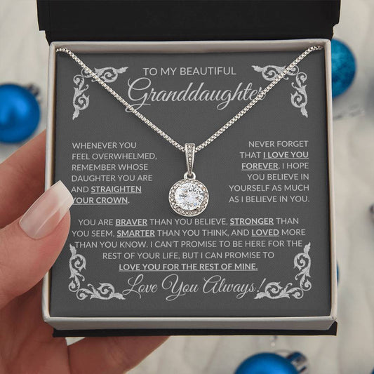 Beautiful Granddaughter Eternal Hope Necklace  in a two-tone gift box - Any Gift For You
