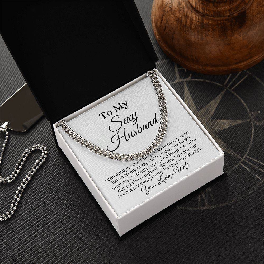 To Sexy Husband | Cuban Necklace (stainless) | From Wife - Any Gift For You