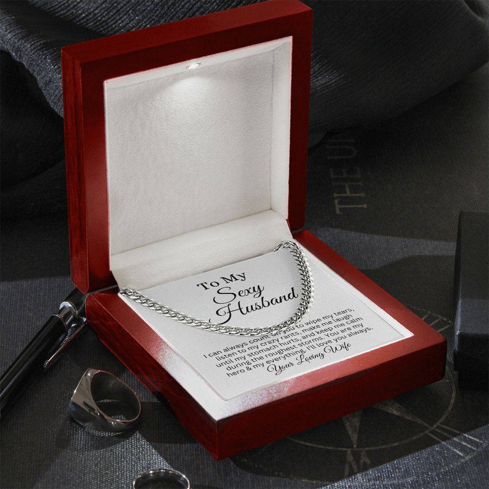 To Sexy Husband | Cuban Necklace (stainless) | From Wife - Any Gift For You