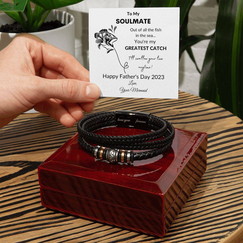 To Soulmate | Leather Bracelet | From Mermaid - Any Gift For You