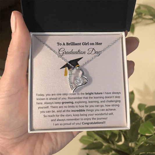 Brilliant Daughter Forever Love Graduation Necklace / anygiftforyou