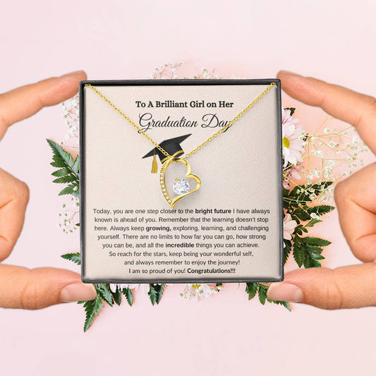 Brilliant Daughter Forever Love Graduation Necklace / anygiftforyou