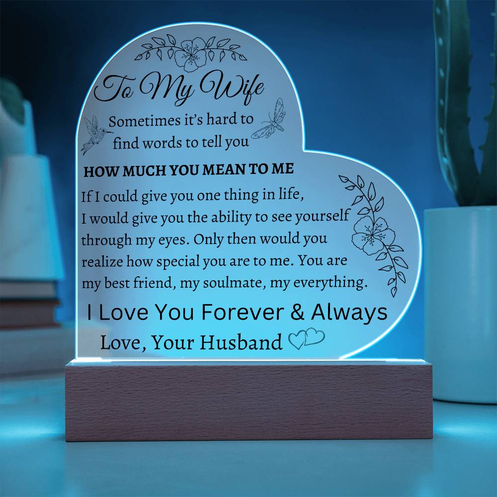 To My Wife, My Best Friend Heart Acrylic
