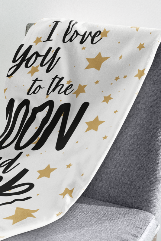 To the Moon and Back Cozy Plush Throw Blanket 50x60" - Any Gift For You