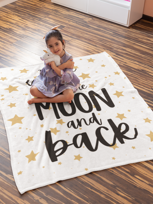 I Love You to the Moon and Back Cozy Plush Blanket  - Any Gift For You
