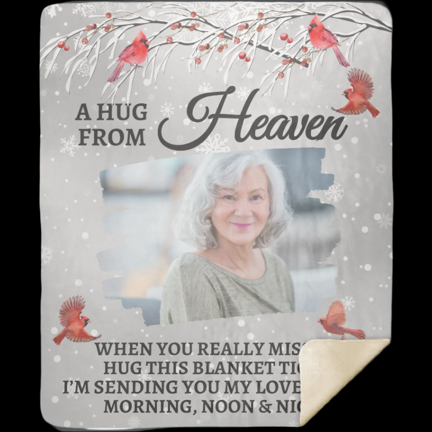 Personalized Photo Memorial Blanket in color beige, style sherpa, size Baby (30x40) - Any Gift For You