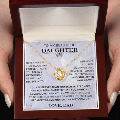 Beautiful Gift for Daughter From Dad "I Love You Forever" Necklace