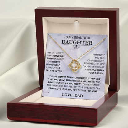 Beautiful Gift for Daughter From Dad "I Love You Forever" Necklace