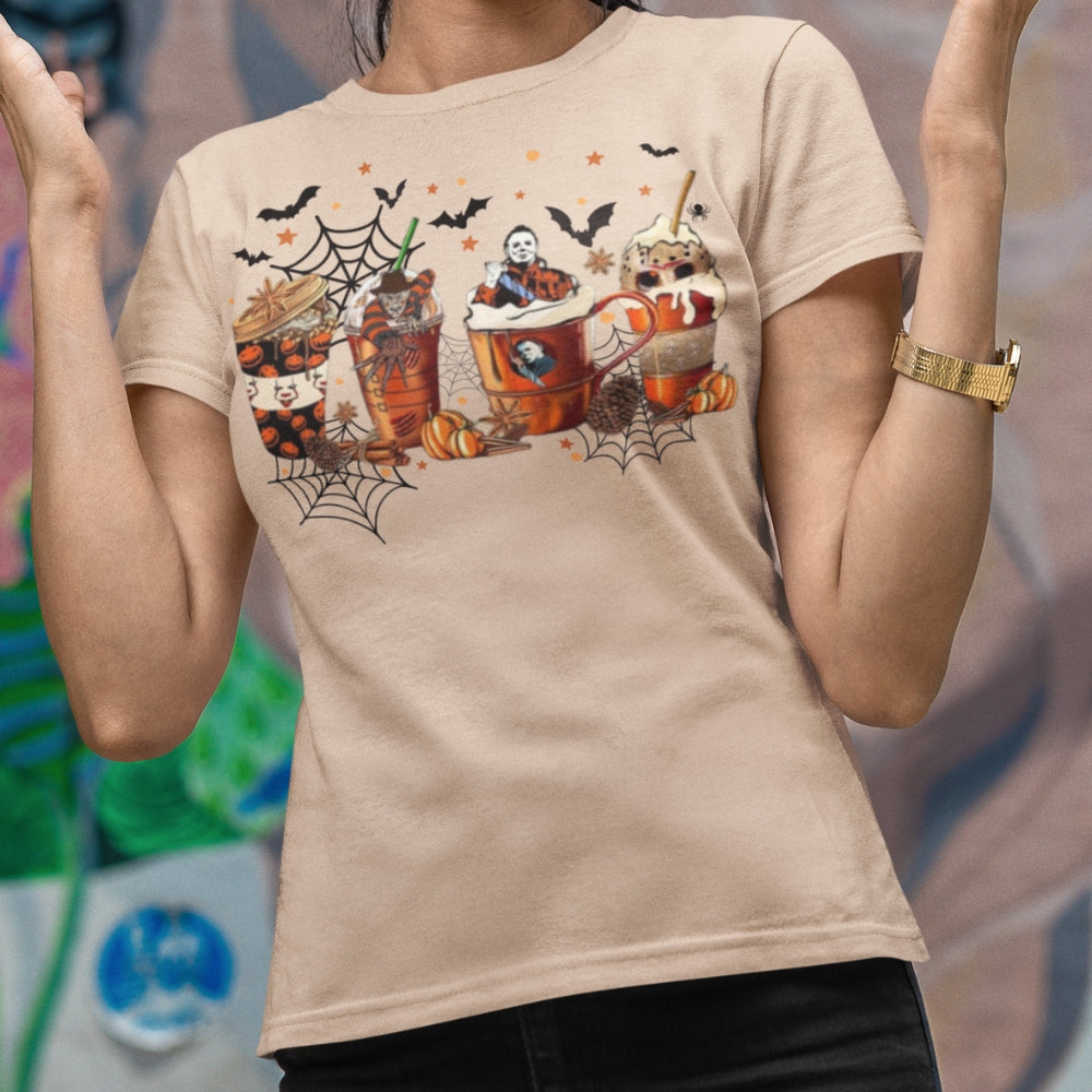 Short sleeve t-shirt in natural with Killer Coffee design - Any Gift For You