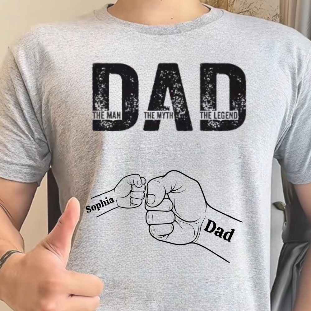 The Man, The Myth, The Legend Shirt – Custom Fist Bump Design with Kids’ Names