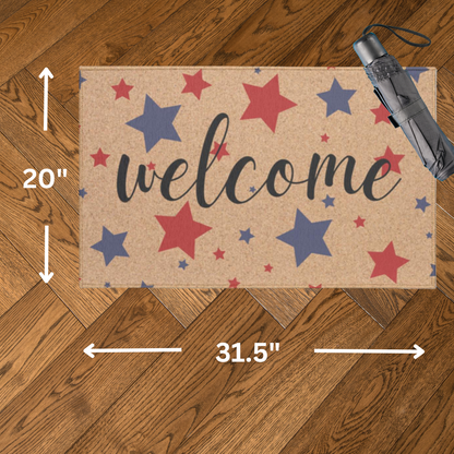 Star-Spangled Indoor Doormat showing dimensions - Any Gift For You