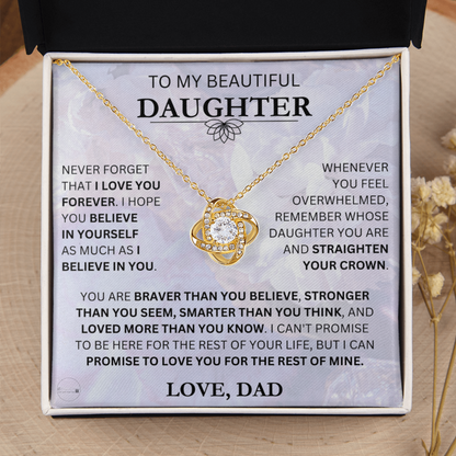 Beautiful Gift for Daughter From Dad "I Love You Forever" Necklace