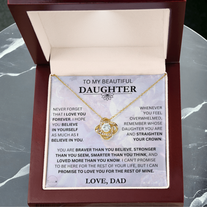 Beautiful Gift for Daughter From Dad "I Love You Forever" Necklace