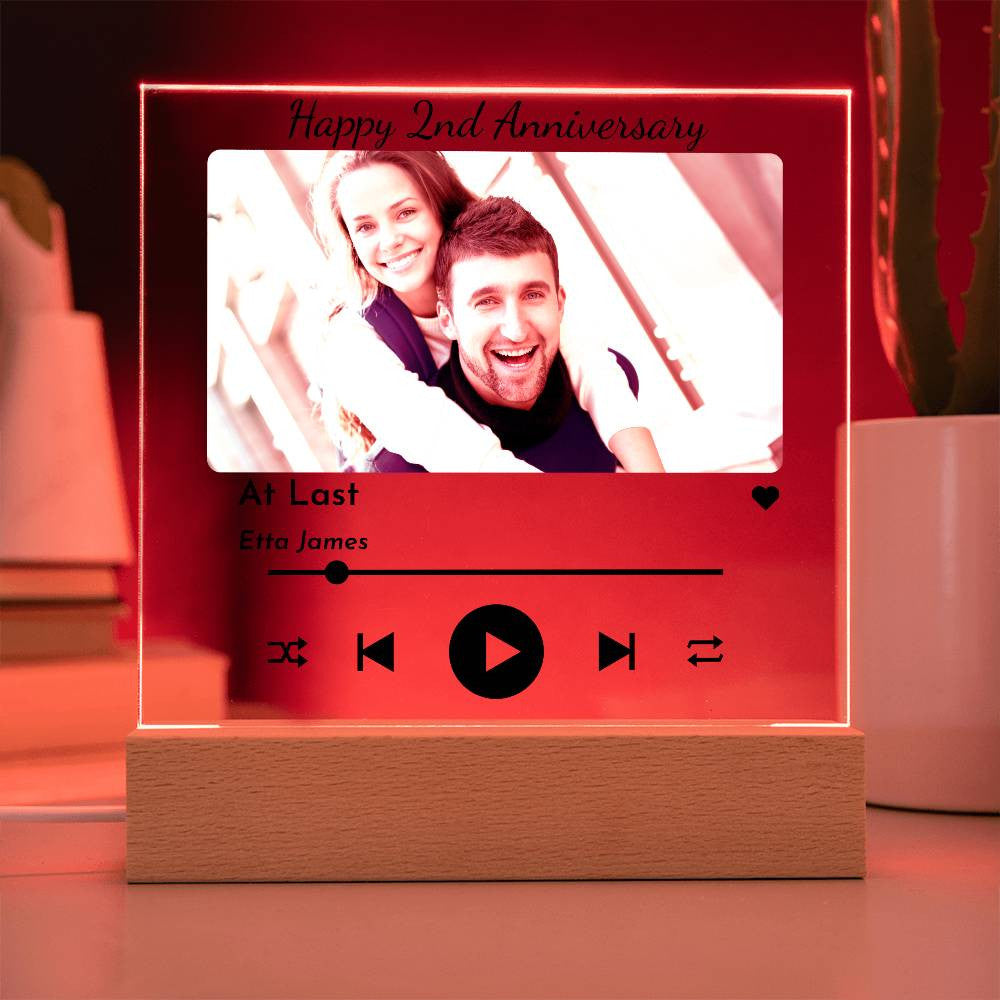 Customized Portrait Square Acrylic Plaque_Black Text