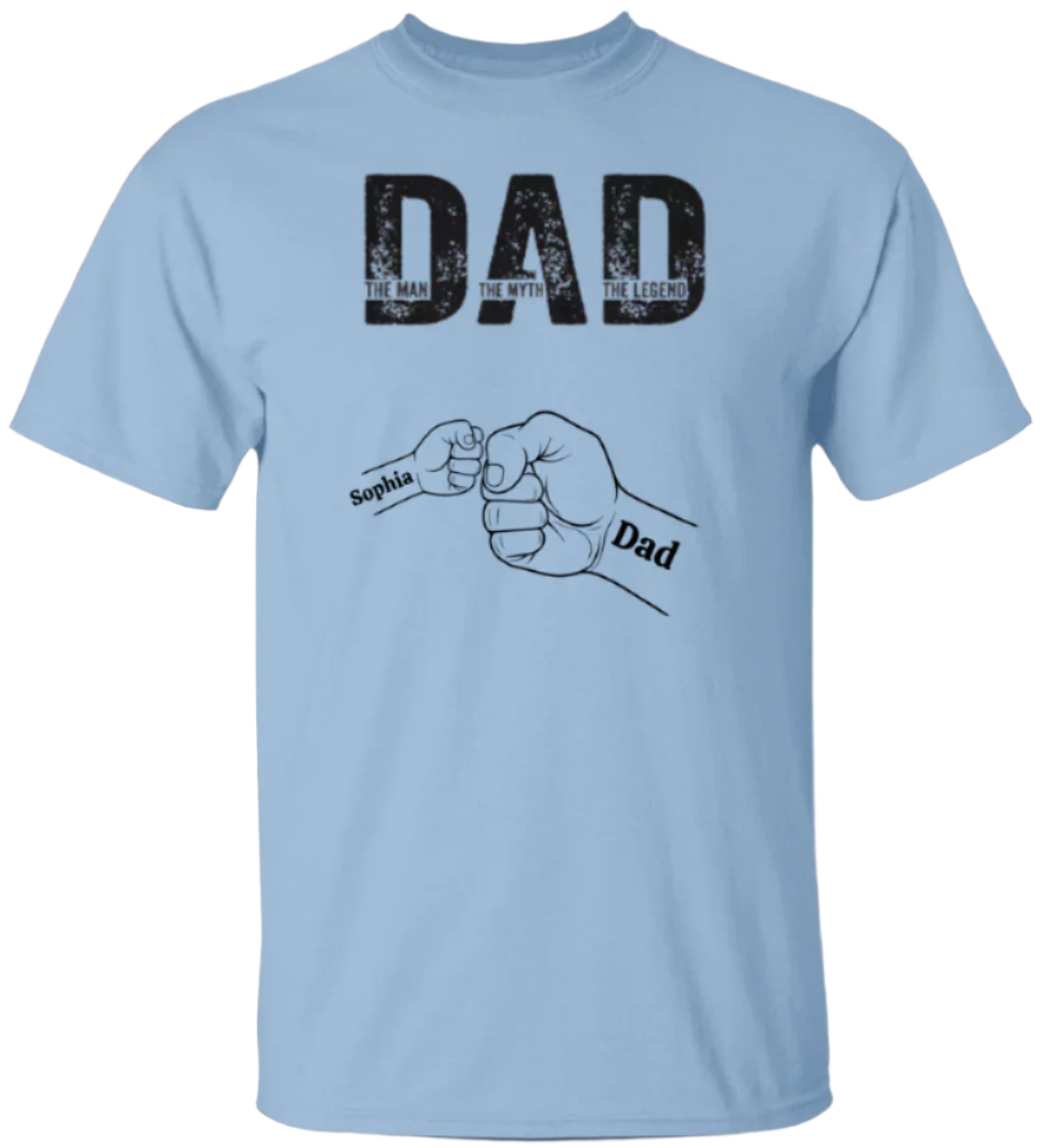 The Man, The Myth, The Legend Fist Bump Shirt in with 1 fists in light blue - Any Gift For You