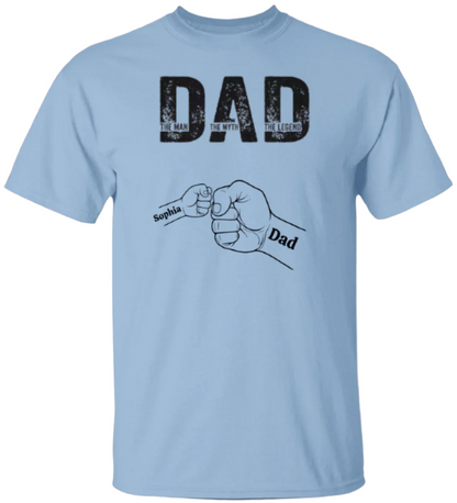 The Man, The Myth, The Legend Fist Bump Shirt in with 1 fists in light blue - Any Gift For You