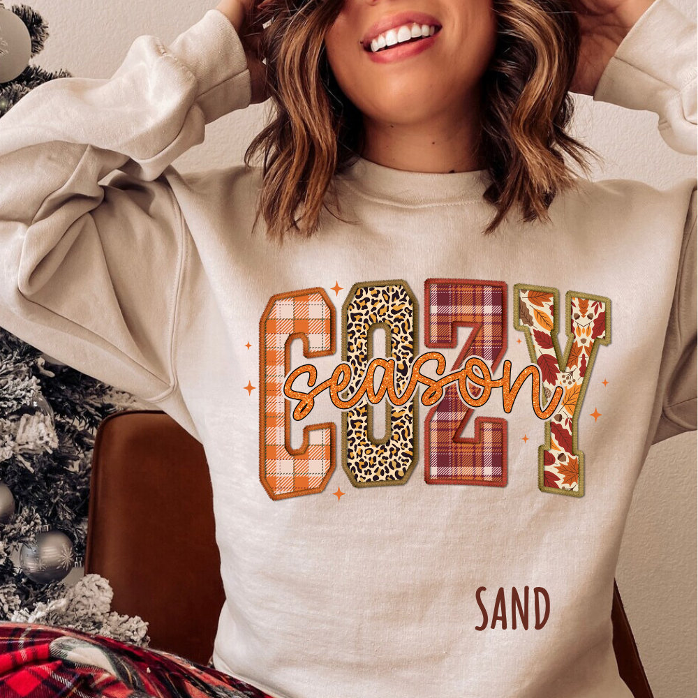 Cozy Season Vibes Sweatshirt in Sand - Any Gift For You