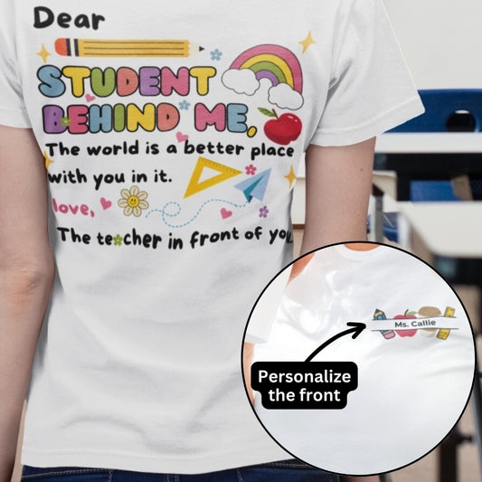 Personalized Teacher Back-to-School T-shirt – Uplifting Message for Students