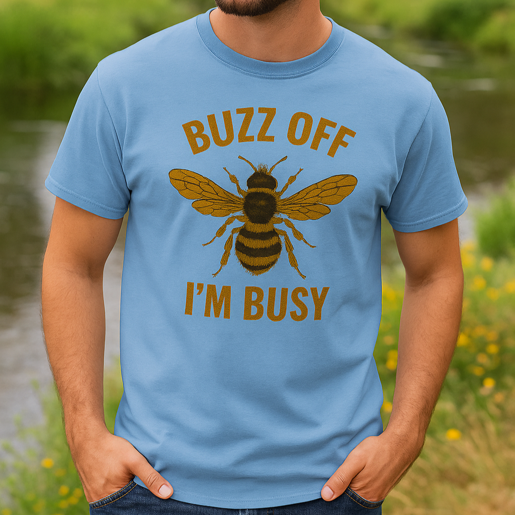 Buzz Off, I’m Busy Bee Design (Regular & Grunge) – Funny Beekeeper Gift for Dad or Nature Lover
