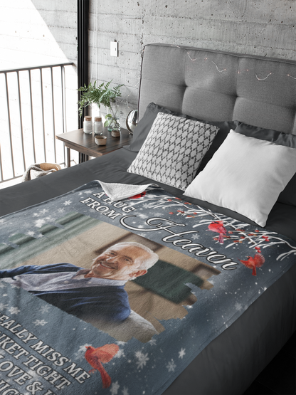 Personalized Photo Memorial Blanket in color black, style fleece, size (50x60) Throw - Any Gift For You