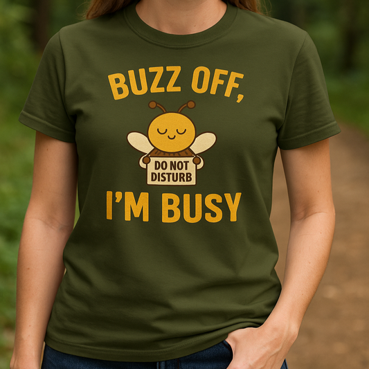 Buzz Off, I’m Busy Bee Design (Regular & Grunge) – Funny Beekeeper Gift for Dad or Nature Lover