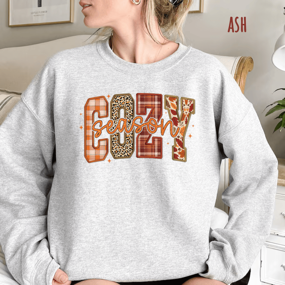 Cozy Season Vibes Sweatshirt in Ash - Any Gift For You