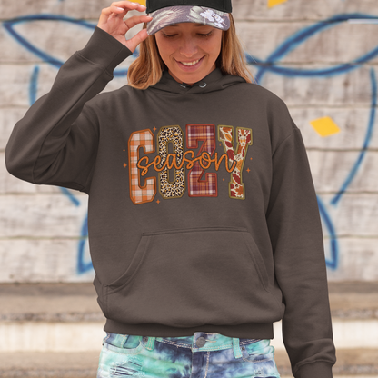 Cozy Season Vibes Hoodie in Dark Chocolate - Any Gift For You