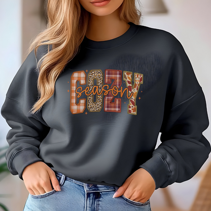 Cozy Season Vibes Sweatshirt in Dark Heather Grey - Any Gift For You