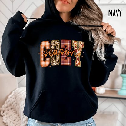 Cozy Season Vibes Hoodie in Navy - Any Gift For You