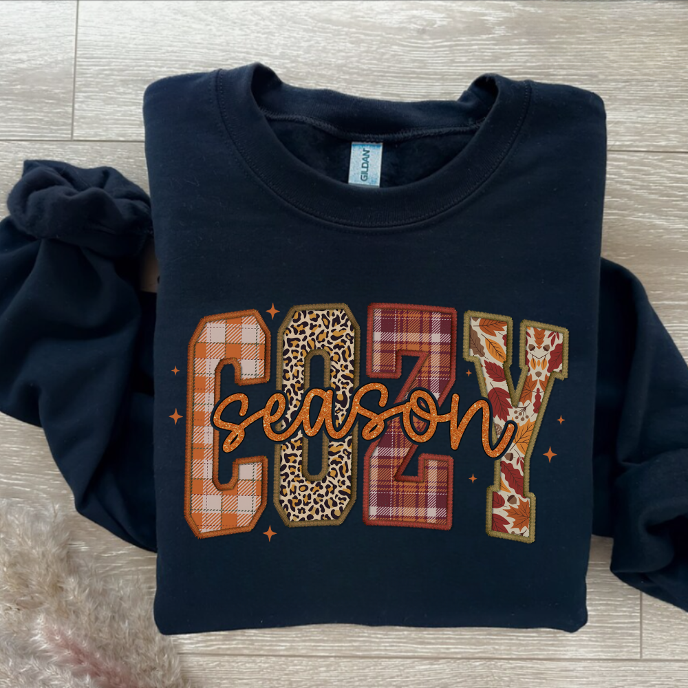 Cozy Season Vibes Sweatshirt in Navy - Any Gift For You