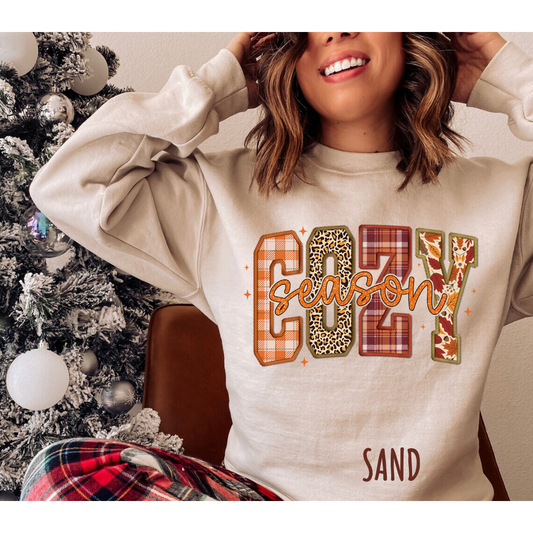 Cozy Season Vibes Sweatshirt in Sand - Any Gift For You