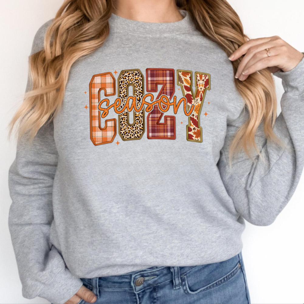 Cozy Season Vibes Sweatshirt in Sport Grey - Any Gift For You