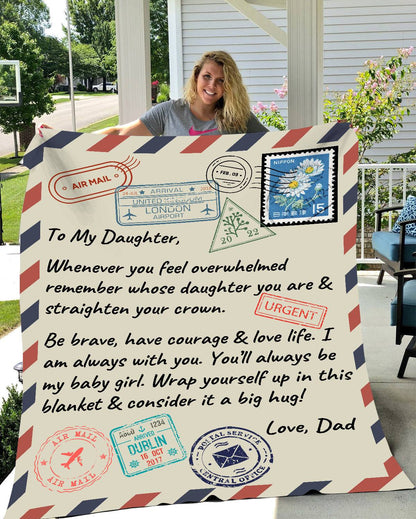 To Daughter from Dad, Cozy Plush Fleece Blanket