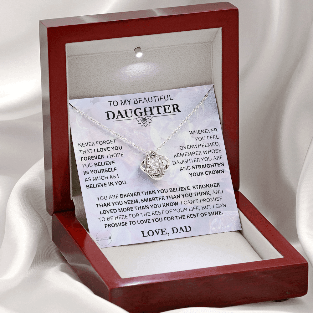 Beautiful Gift for Daughter From Dad "I Love You Forever" Necklace