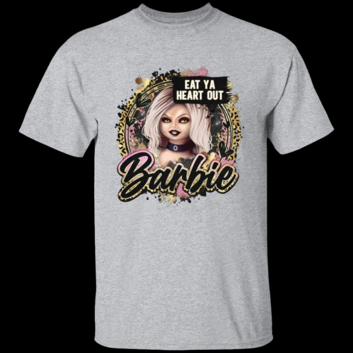 Scary Barbie Unisex T-Shirt in gray - Any Gift For You