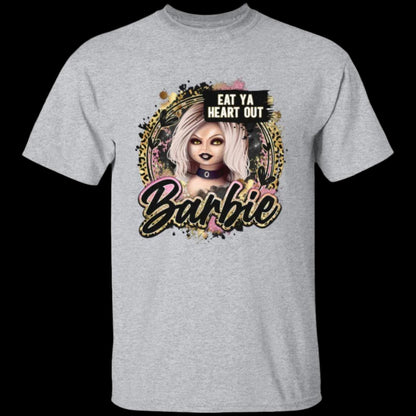 Scary Barbie Unisex T-Shirt in gray - Any Gift For You