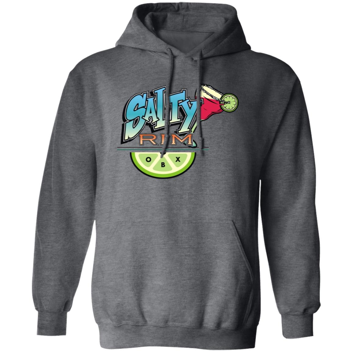 Salty Rim Pullover Hoodie G185 in dark heather gray